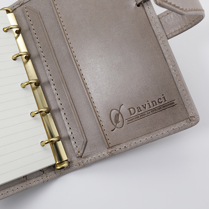 Davinci システム手帳 ロロマクラシック M5 アージェント/ゴールドリング ※10周年限定セット付属特典！