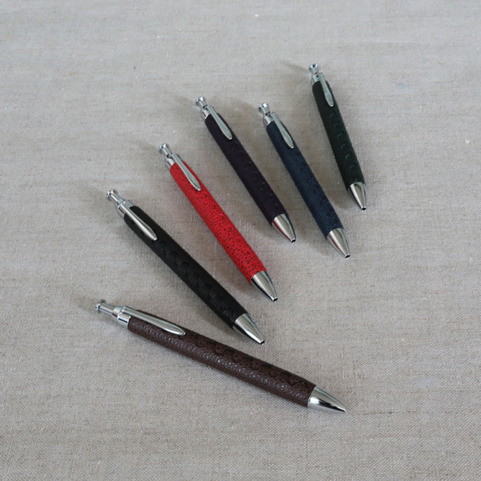 SHINARI TACHIWAKI グリーン　黒桟×クロコ　ボールペン SHINARI ボールペン TACHIWAKI 黒桟革 dark brown | STAs -STATIONERY